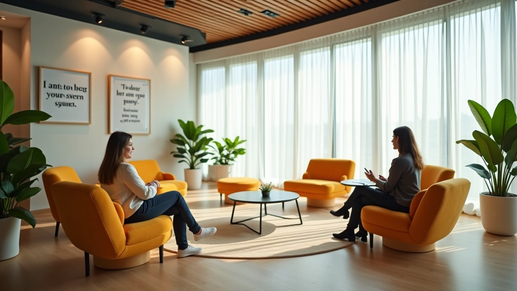 Modern training facility with natural light, bright and welcoming environment for goal-setting workshops